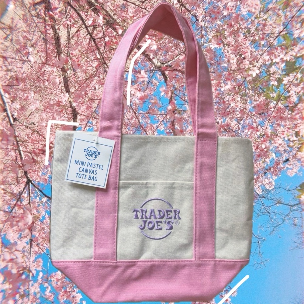 BRAND NEW Trader Joe’s Limited Edition Mini Tote Pastel Pink